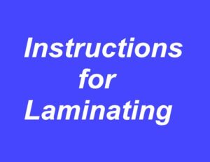 Instructions for laminating products